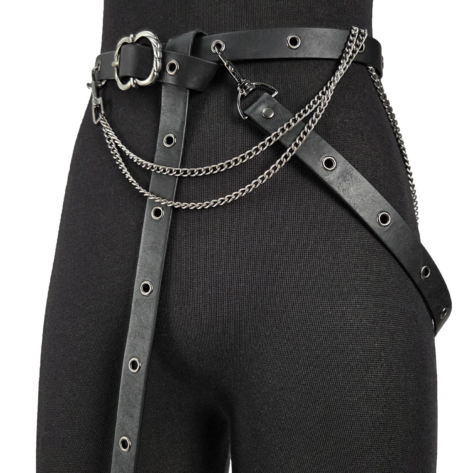 2673 Medieval Diy Faux Leather Metal Chain Belt Vintage Adjustable Thin 2673 Medieval Diy Faux Leather Metal Chain Belt Vintage Adjustable Thin